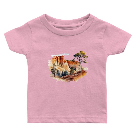 Bryce Canyon Watercolor Wonderland Baby T Shirts