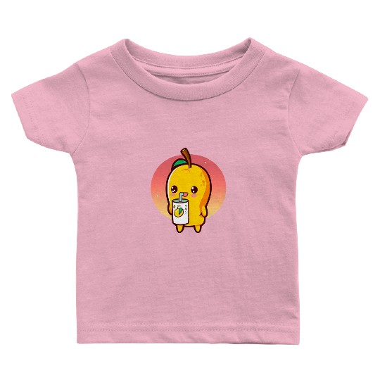 Refreshing mango enjoying mango juice Baby T Shirts