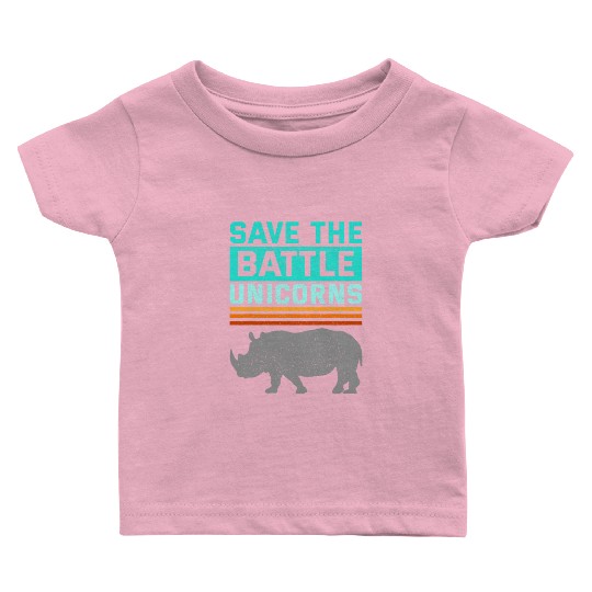 Rhino Unicorn Rhinoceros Animal Wildlife Lover Saf Baby T Shirts
