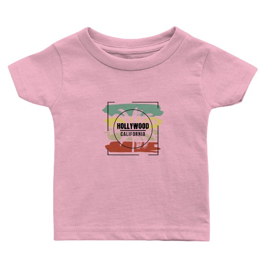 Hollywood California Stylish Retro Palm Tree Baby T Shirts