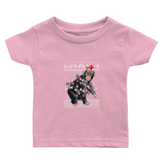 Chimpanzee Monkey Ugly Pajama Monkey Baby T Shirts