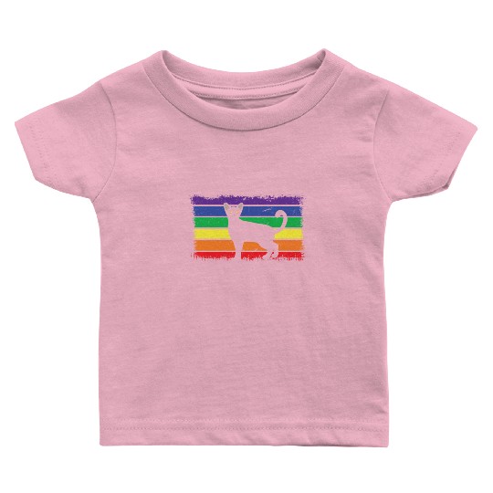 Gay Cat Gay LGBTQ Rainbow LGBT Pride Month Baby T Shirts
