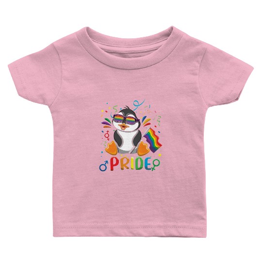 Love Penguin Gay LGBTQ Rainbow LGBT Pride Month Baby T Shirts