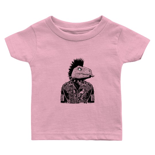 Crested Punk Velociraptor Baby T Shirts