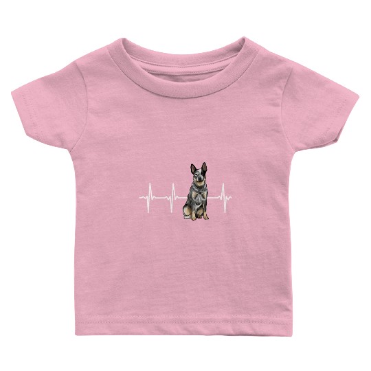 Australian Cattle Dog Heartbeat Dog Lover Baby T Shirts