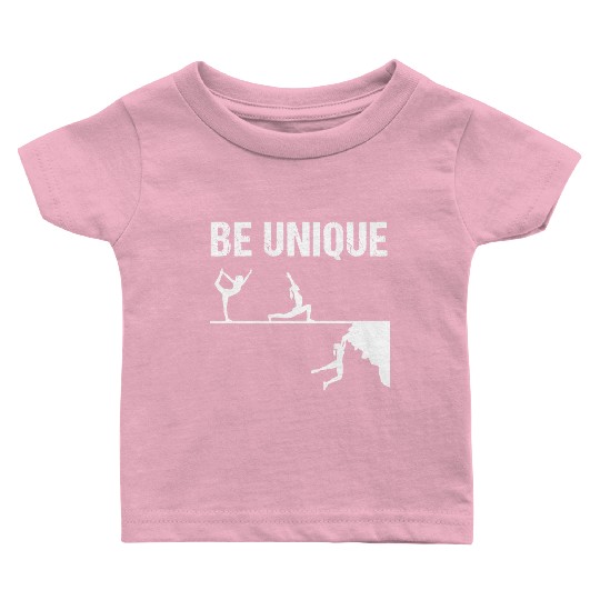 Be Unique Rock Climbing Girl Motivational Design Baby T Shirts