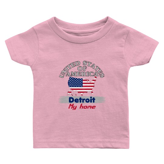 United States of America - Detroit my home - USA Baby T Shirts