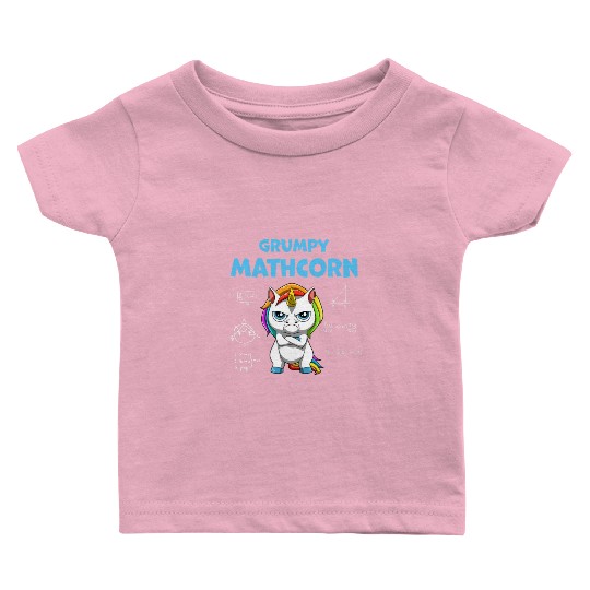 Funny Math Teacher Grumpy Unicorn Baby T Shirts