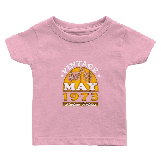 Motorcyclist Motorcycle Biker Born May 1973 Baby T Shirts