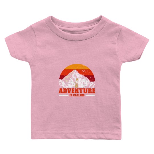 Adventure is Calling hiker Mountaineer Climber Baby T Shirts