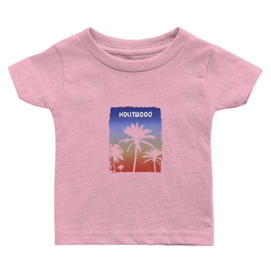 Hollywood California Sunset Vacation Souvenir Baby T Shirts