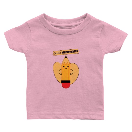 HELLO KINDERGARTEN - A Pencil has a heart Baby T Shirts