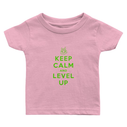 keep calm and level up Baby T Shirts