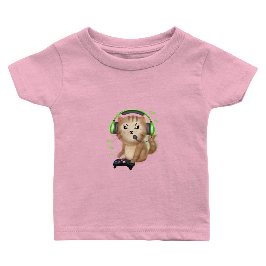 Cat Gaming Gift Video Games Lover Nerd Girl Baby T Shirts