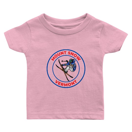 Retro Cool Skiing Mount Snow Vermont Souvenir Baby T Shirts