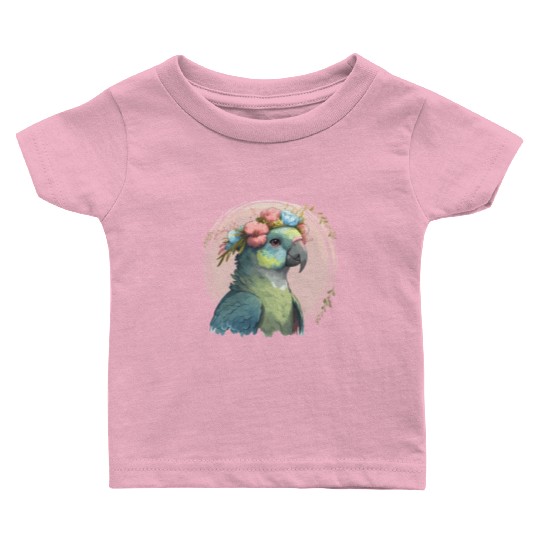Cute Hahn's Macaw Bird Flower Crown Pet Birds Baby T Shirts