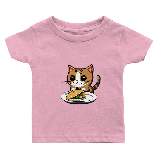 Cute Cat and Taco: A Playful Combination for Your Baby T Shirts