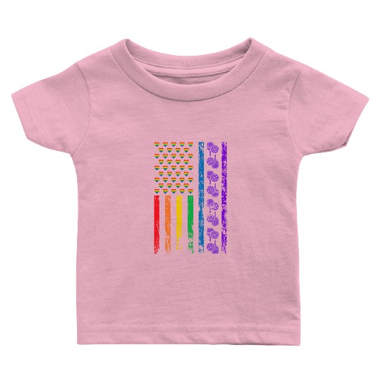 American Sports Rainbow Flag LGBT Pride Month Baby T Shirts
