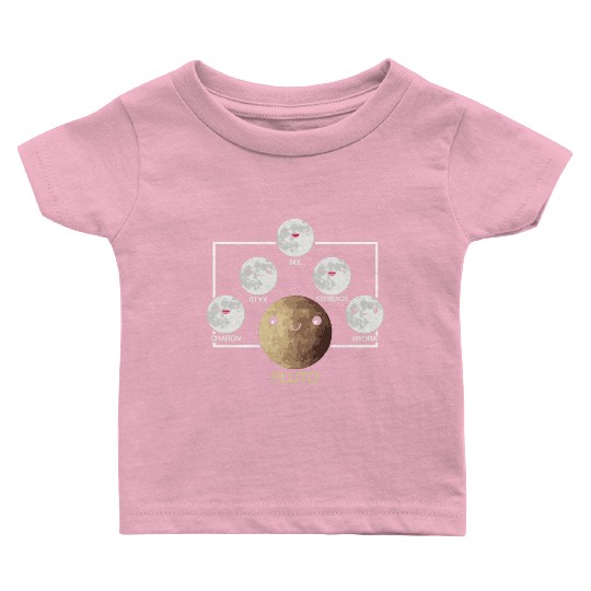 Pluto Moons Planet Space Lover Solar System Baby T Shirts