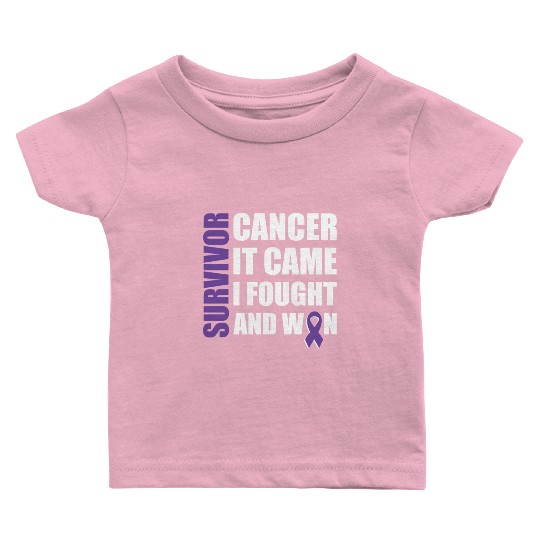 Pancreatic Cancer Fight Cancer Ribbon Baby T Shirts
