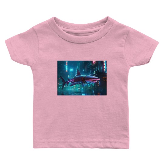 Cyber Shark Baby T Shirts