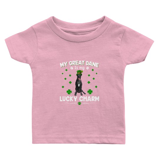 My Great Dane Is My Lucky Charm St PatricDay Baby T Shirts