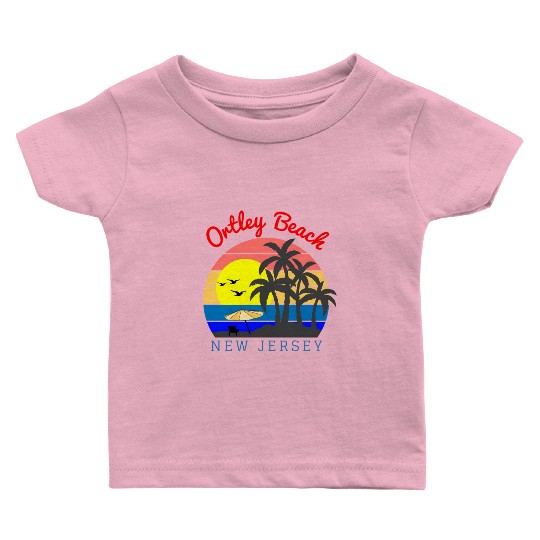 Ortley Beach New Jersey Beach Sunset Baby T Shirts