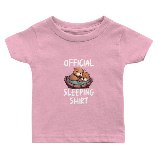Official sleeping pajama Baby T Shirts sea otter