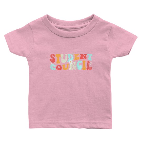 Vintage Student Council groovy retro back to schoo Baby T Shirts