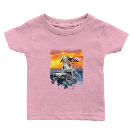 Patriotic Cat Uorn Shar For Veterans Baby T Shirts