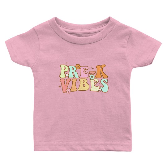 Pre K Vibes Back To School Retro Teacher Student Baby T Shirts