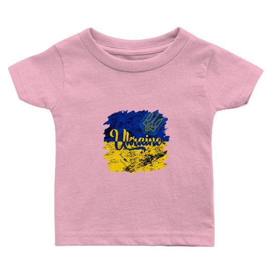 Ukraine Ukrainian Flag I Stand With Ukraine Pride Baby T Shirts