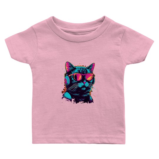 80s Cat Music Baby T Shirts