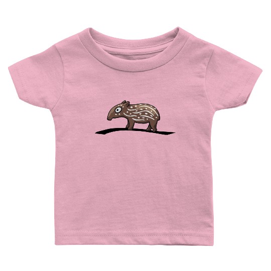 Sweet Cute Cartoon Striped Baby Tapir Baby T Shirts