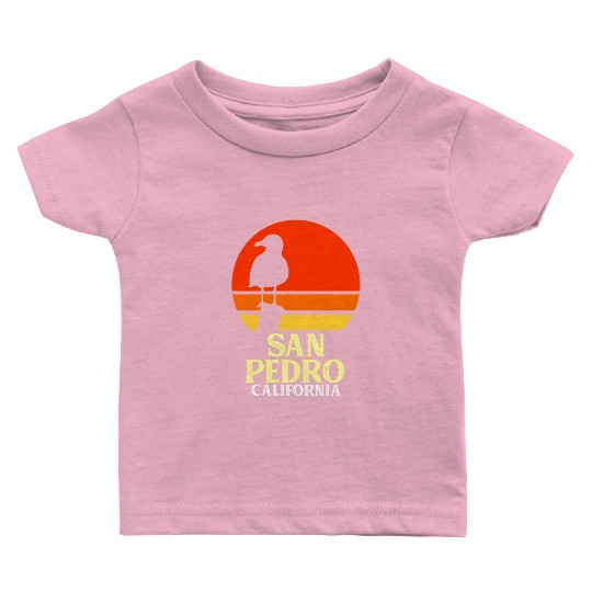 San Pedro California Beach Seagull Baby T Shirts