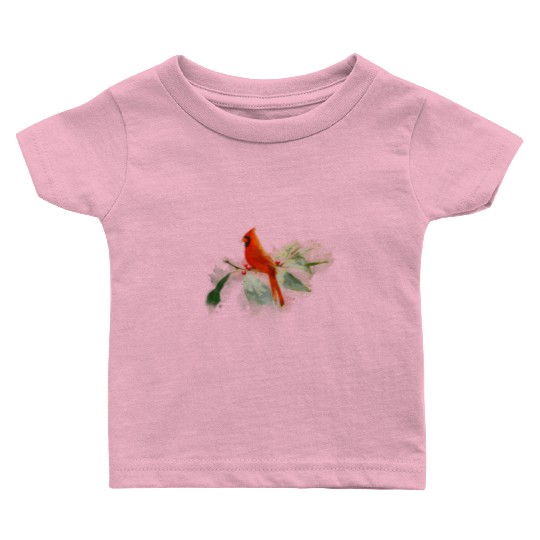 Wild Red Cardinal Bird Baby T Shirts