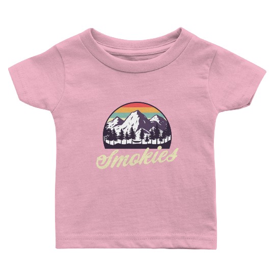 Retro Lake Tahoe Mountains Distressed Baby T Shirts