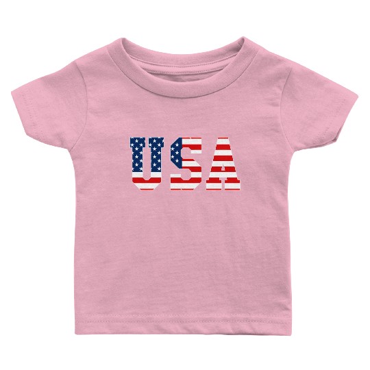 Usa Patriotic American Flag Red White Blue Baby T Shirts