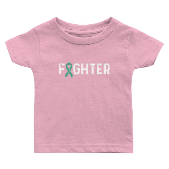 Ovarian Cancer Awareness Products Teal Ribbon Baby T Shirts