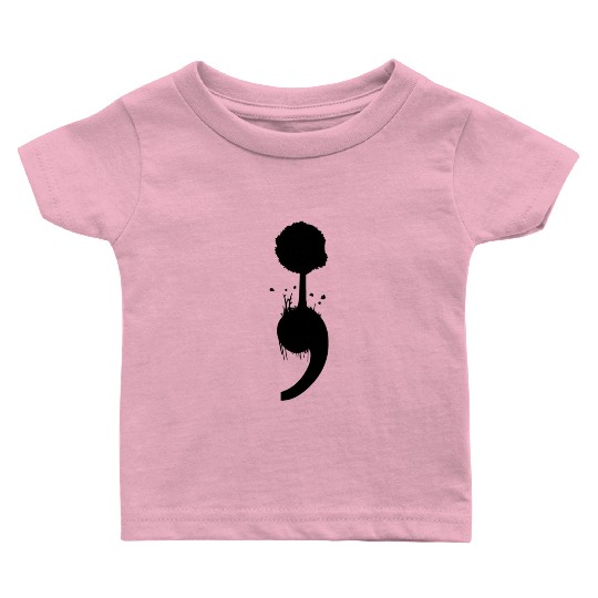 Semicolon Tree Suicide Depression Prevention Baby T Shirts