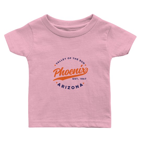 Phoenix Arizonna Valley Of The Sun Color Text Baby T Shirts