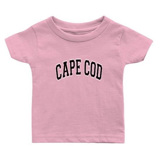 Cape Cod Massachusetts Varsity Style Black Text Baby T Shirts