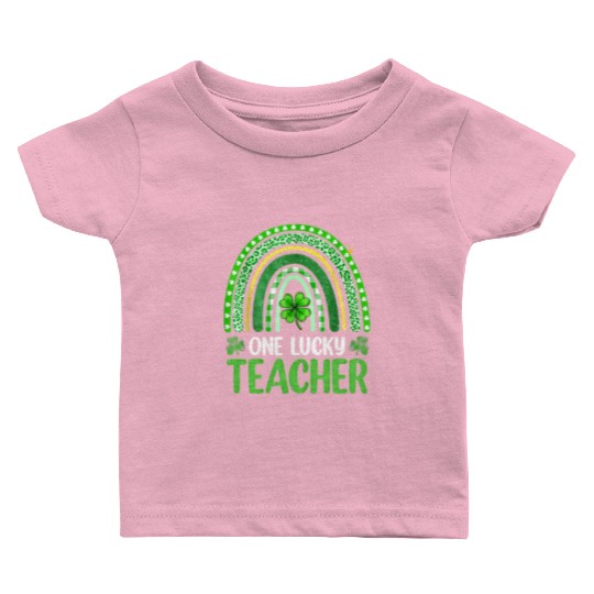 One Lucky Teacher Rainbow St Patrick’S Day Baby T Shirts