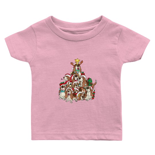Basset Hound Dog Tree Dog Santa Baby T Shirts