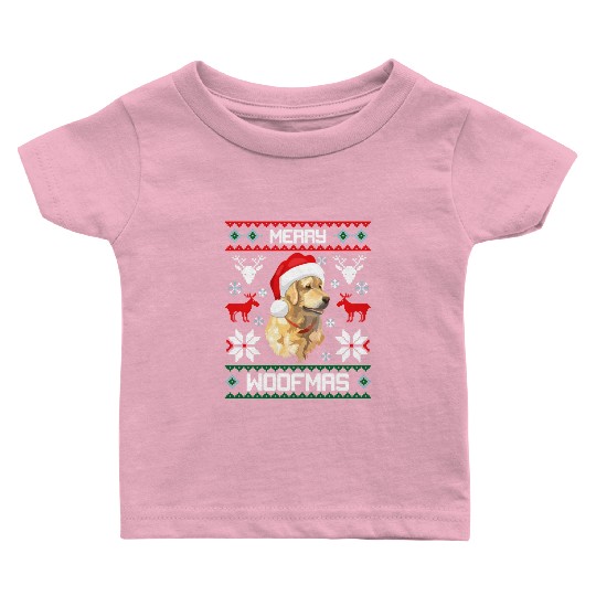 Golden Retriever Merry Woofmas For Baby T Shirts