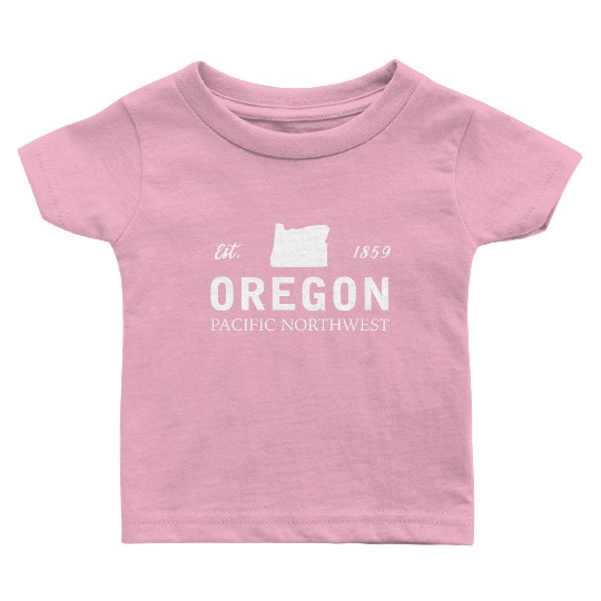 Oregon Est 1859 Pacific Northwest Us Flag Baby T Shirts