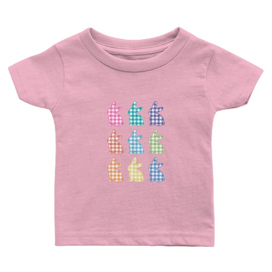 Easters For Plaid Easter Bunny Gingham Baby T Shirts
