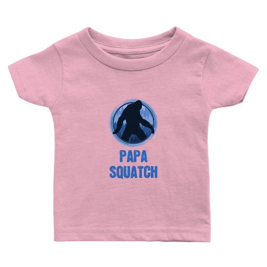 Sasquatch Walking Papa Squatch Baby T Shirts