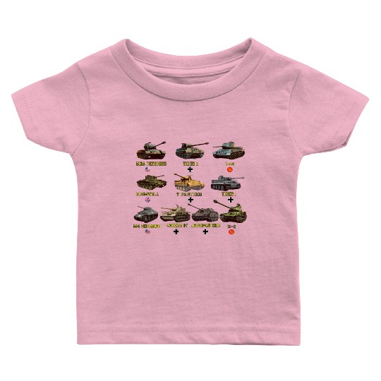 Top Ten Best Ww2 Tan M4 Sherman Panzer Iv Tiger Baby T Shirts