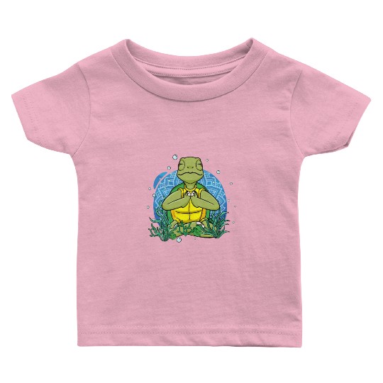 Meditating Sea Turtle Gift Yoga Zen Meditation Baby T Shirts